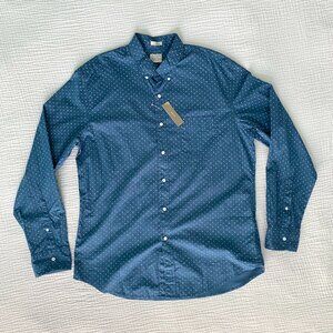 J. Crew Caravan Blue Crosshatch Button-Down (L)